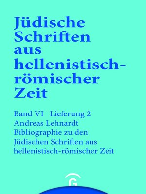 cover image of Bibliographie zu den Jüdischen Schriften aus hellenistisch-römischer Zeit